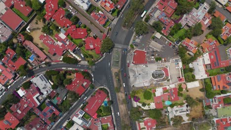 top-down drone view of el pedregal neighborhood, an exclusive zone in cdmx