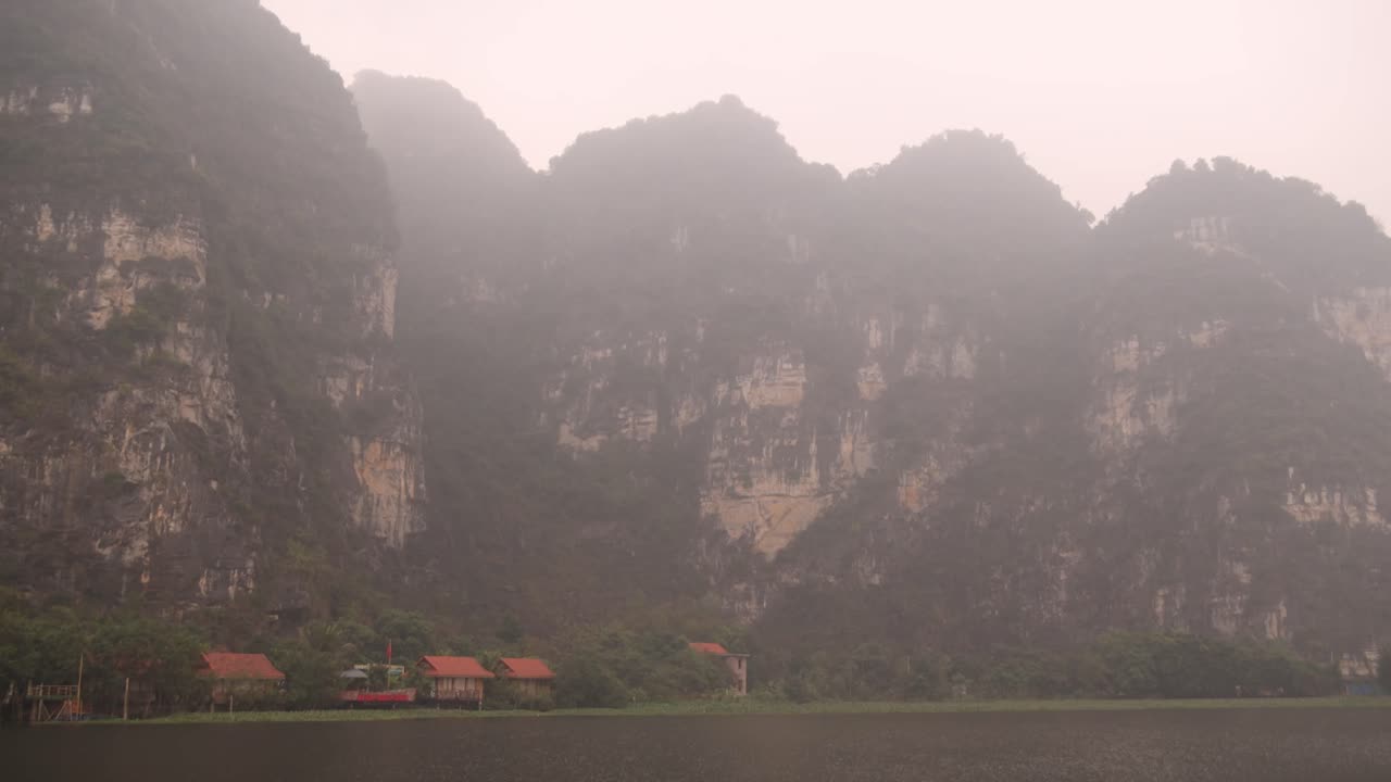 Misty Mountain Lake in Vietnam