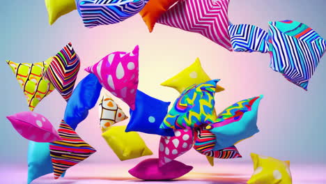 colorful floating pillows