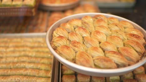 turkish desserts lokma and baklava video, istiklal street taksim, beyoglu istanbul turkey