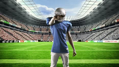 american football player finger pointing