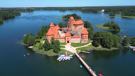 4k cinematic drone footage of trakai castle in lithuania