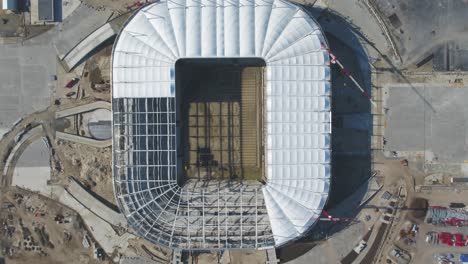 aerial view of a stadium under construction