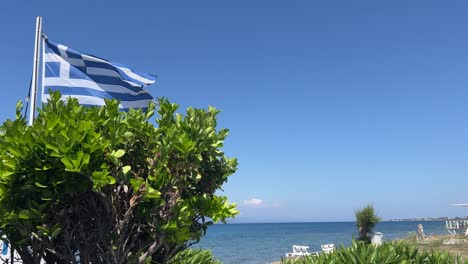 greece flag waving in the wind