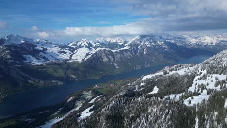 Beautiful-aerial-landscape-of-Fronalpstock-in-Glarus,-Switzerland