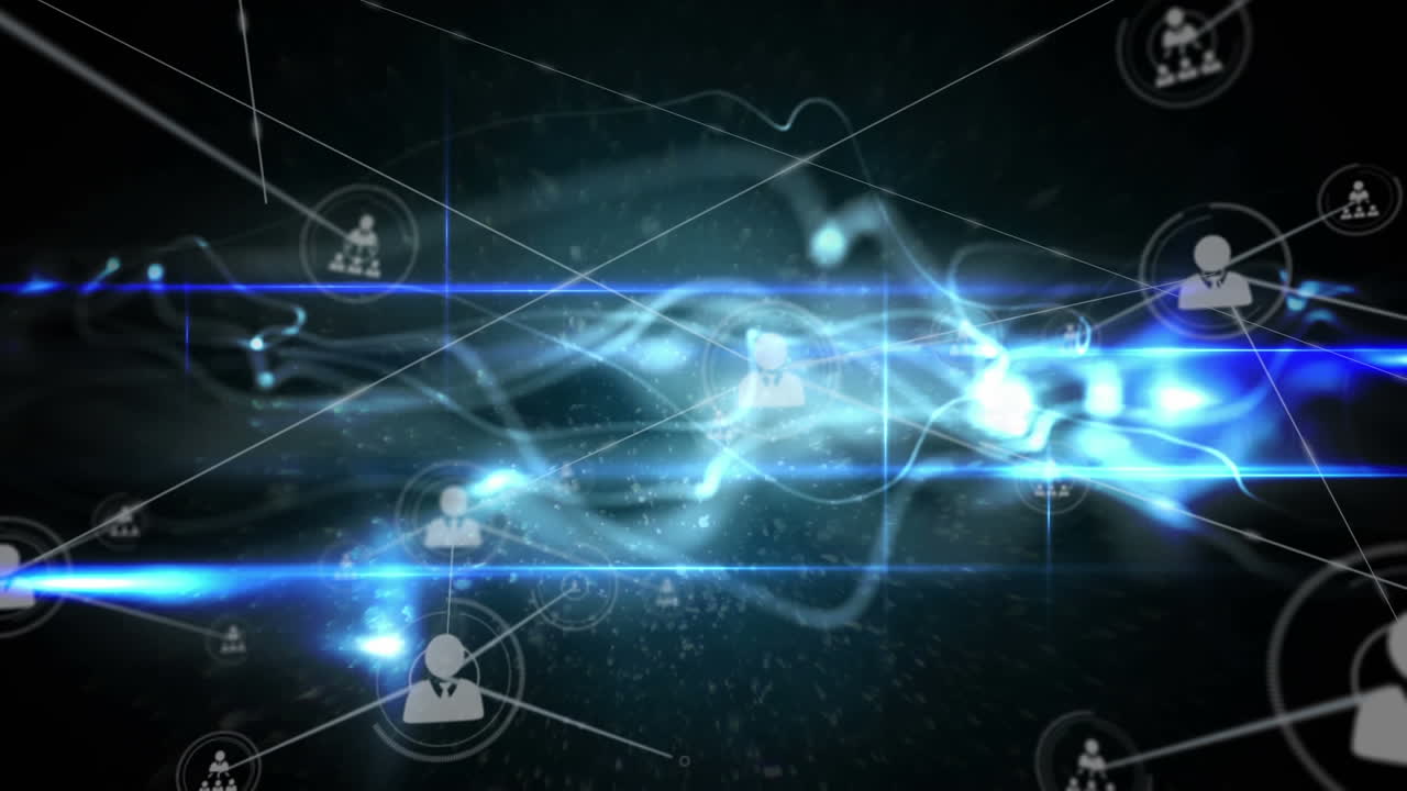 animación de redes de conexiones con los iconos de las personas