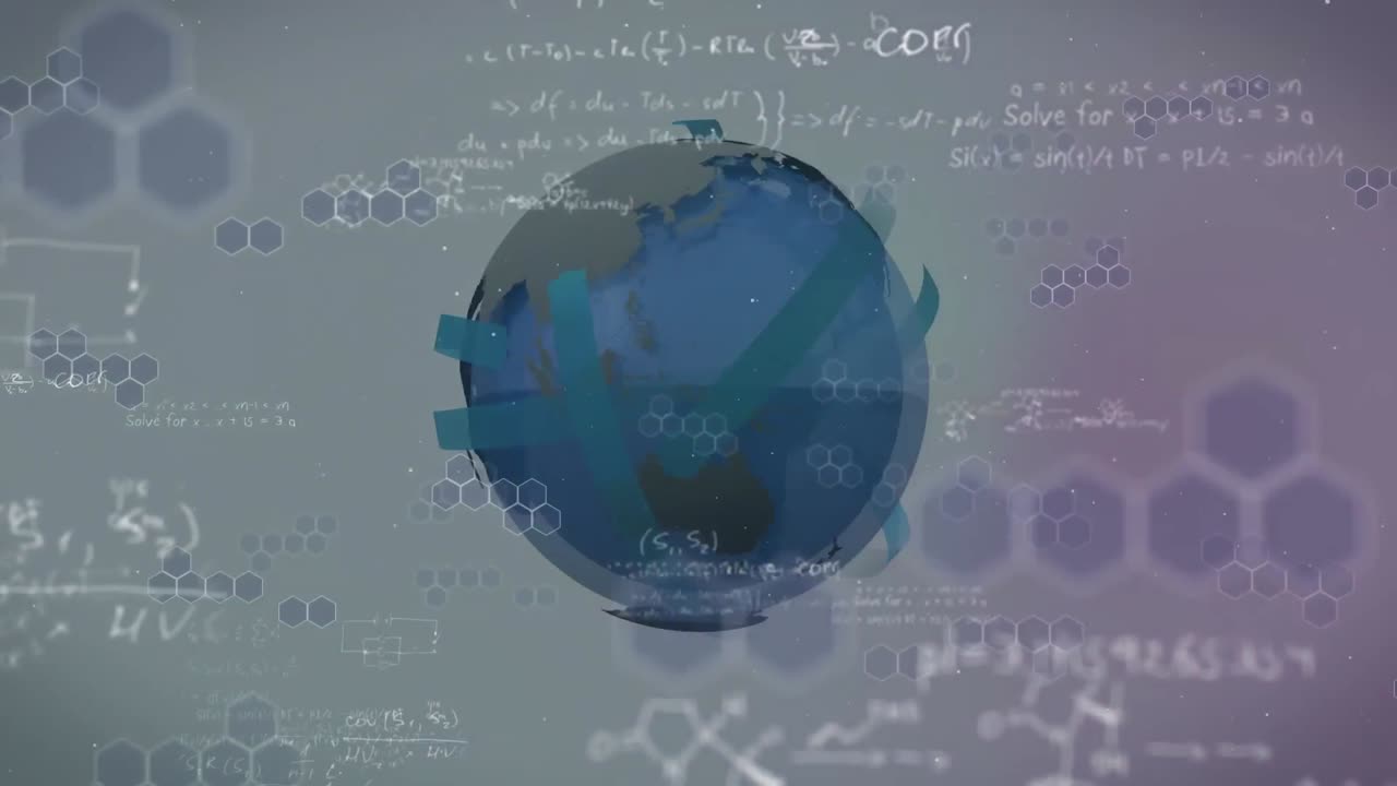 Animation of data processing over globe