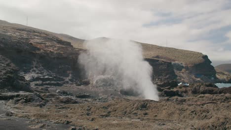 marine geyser blowing seawater in daytime