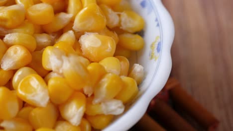 close-up of cooked corn kernels