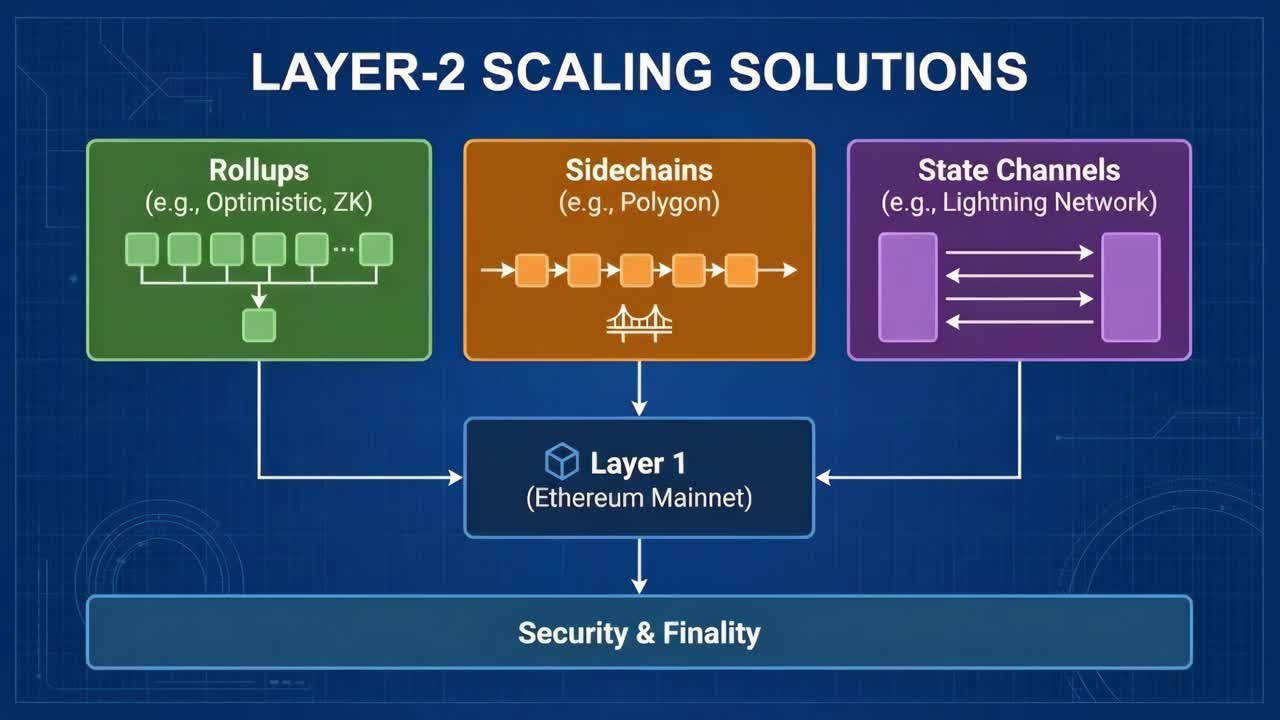 Layer-2 Scaling Solutions: Rollups, Sidechains, and State Channels