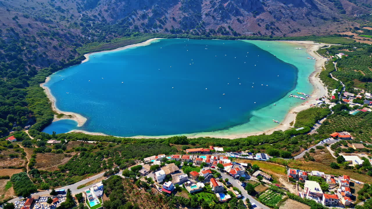 Aerial View of a Stunning Lake in Greece