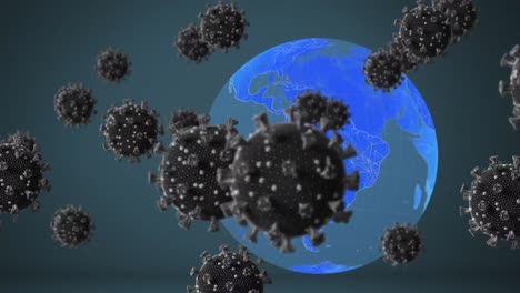 Animation-of-covid-19-cells-flying-over-globe