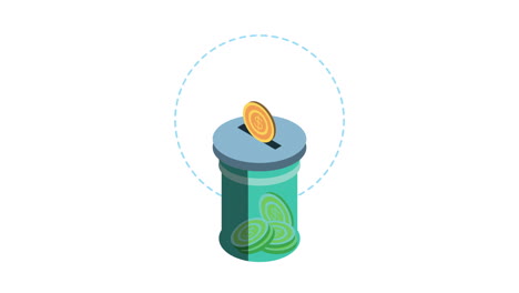 coins dollars savings financial animation