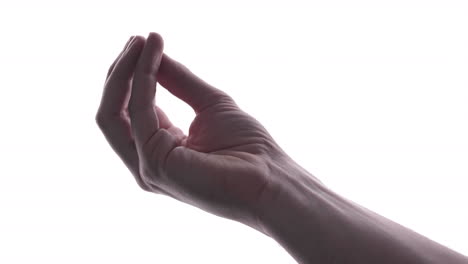 Man-Shows-With-His-Fingers-Hand-Wait-A-Moment-Sign-Isolated-On-White-Background---close-up,-studio-shot