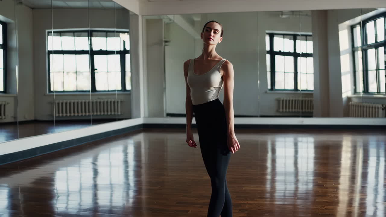Ballerina in a Dance Studio