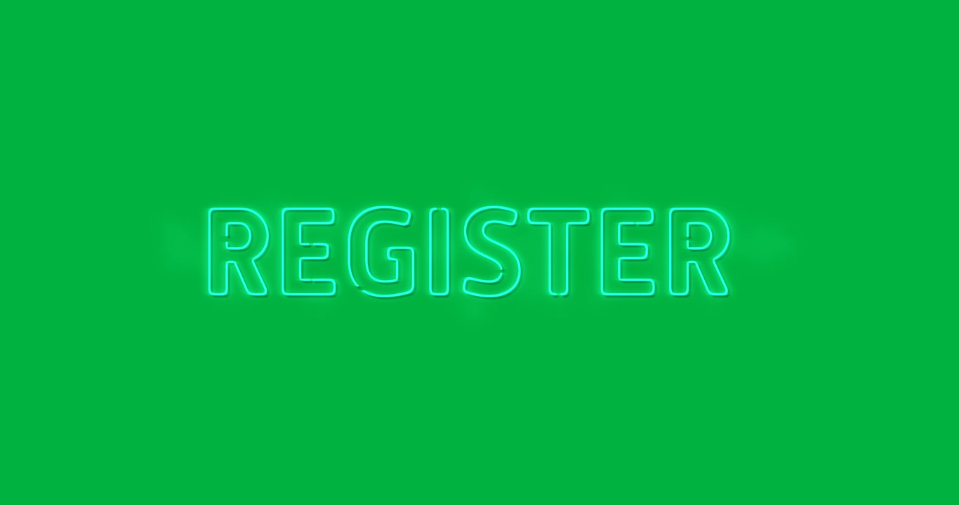 Neon Register Text Animation on Green Screen