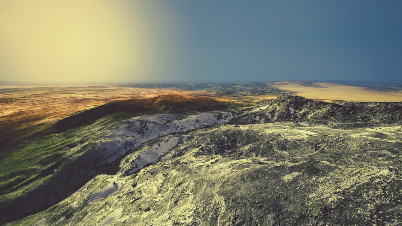 el paisaje épico de la montaña desértica