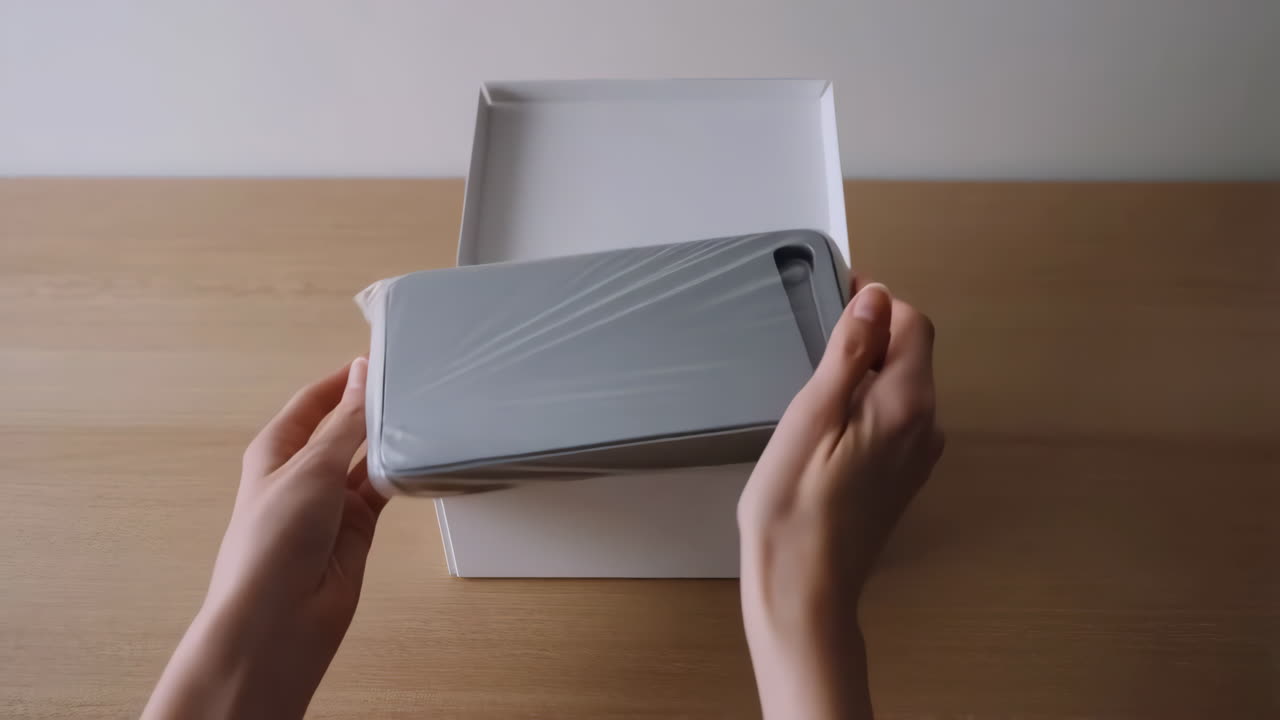 Unboxing a White Product Box