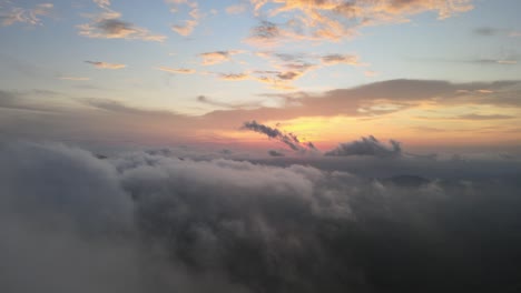sunset through the clouds