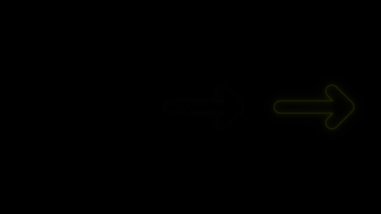 la dirección de la flecha de luz de neón de 4k en black blackgroud