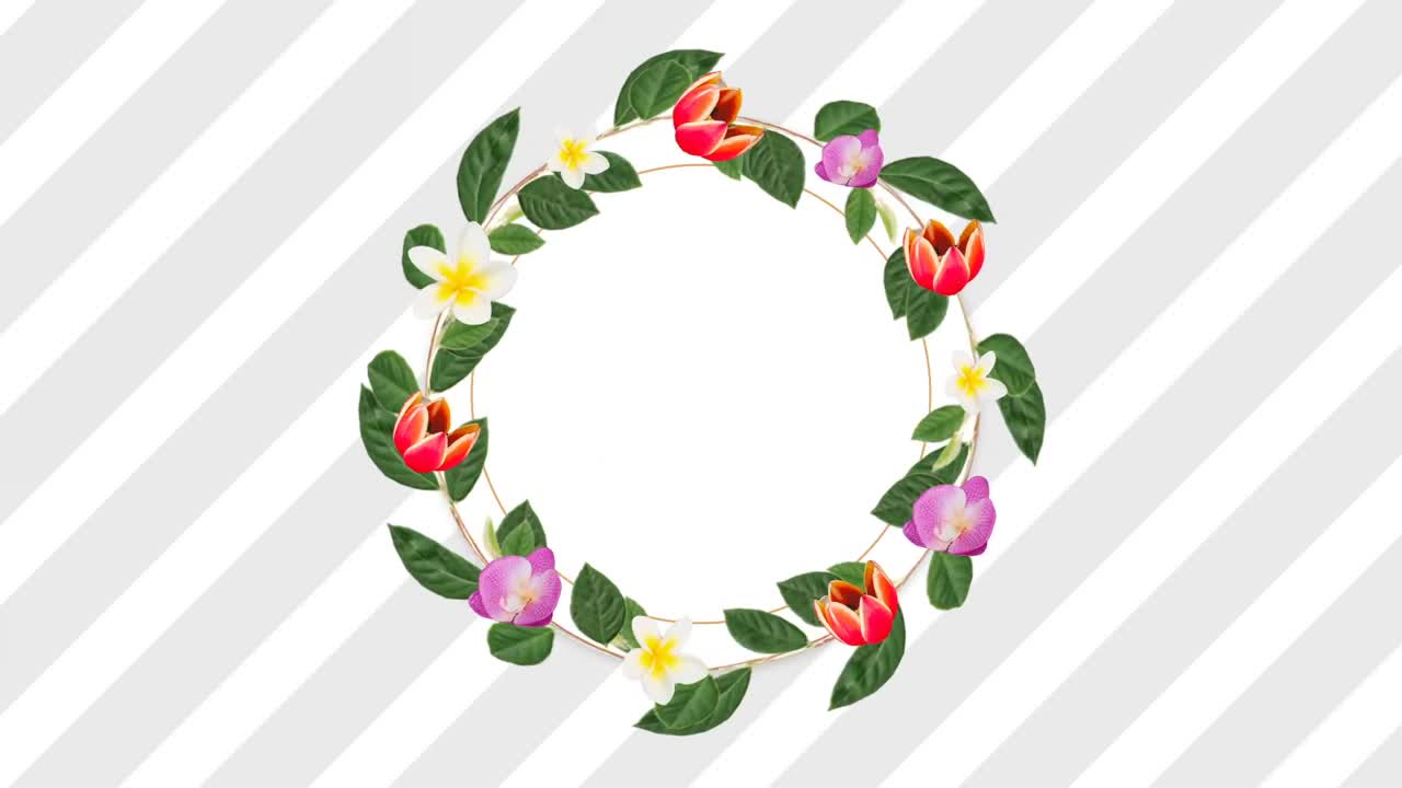 Fotorahmen mit Platz für Text und dekorativen rosa, roten und weißen Blumen