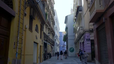 narrow street in a european city
