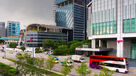 singapore south beach suntec city mall traffic street roof top view 4k time lapse