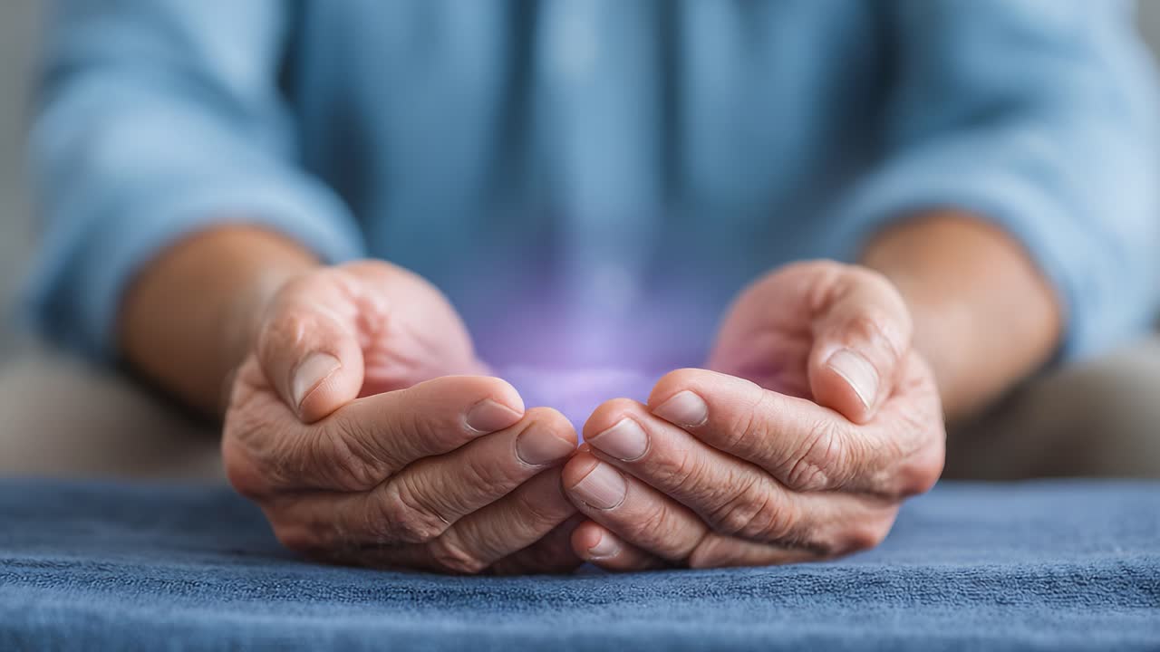 A Gentle Embrace of Energy: Two Frames Show the Transformation of Light and Intention as Hands Cradle a Glowing Sphere of Vitality and Possibility