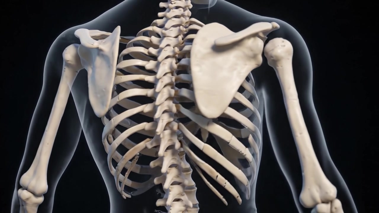 Detailed Anatomical Visualization of the Human Skeleton: A Stunning 3D Representation Showcasing Structure, Alignment, and Function of Bones and Joints in the Human Body
