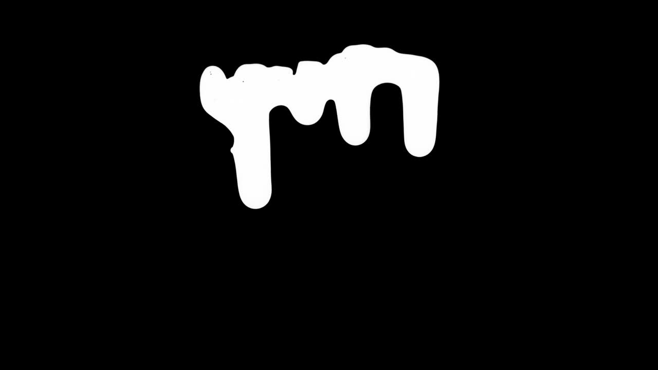 White Ink Dripping Over Black Screen Background