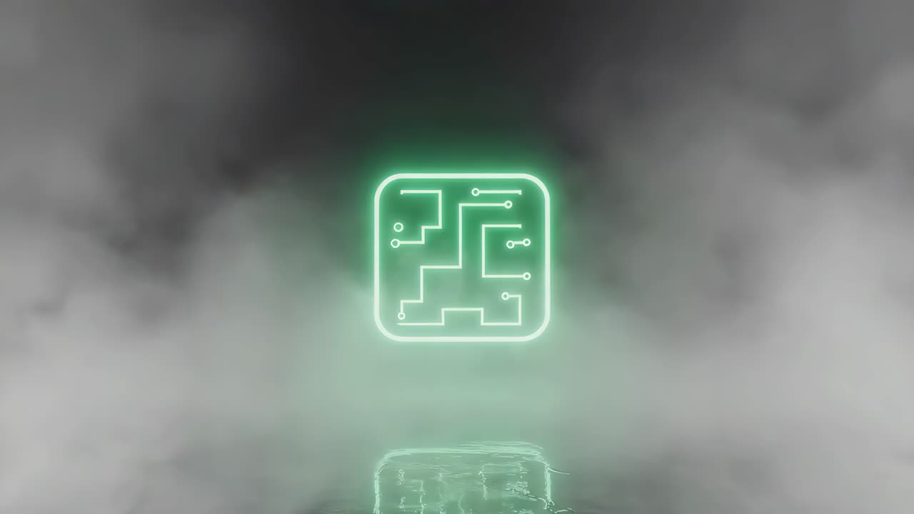 Futuristic Neon Circuit Board