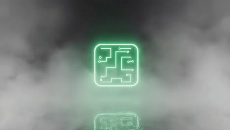 futuristic neon circuit board