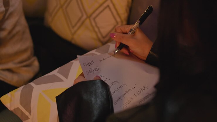 Hand writing notes