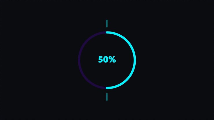 Digital Loading Progress Circle Animation