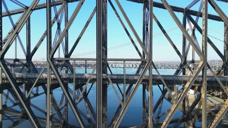 sideview of two bridges