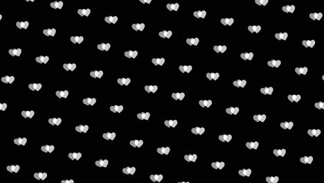 grey hearts pattern on black background