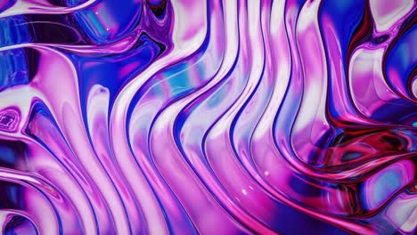 fondo fluido iridescente abstracto en bucle. hermosa superficie de vidrio ondulado de líquido con patrón, color de gradiente y ondas de flujo en él. bg creativo brillante con animación suave y suave.