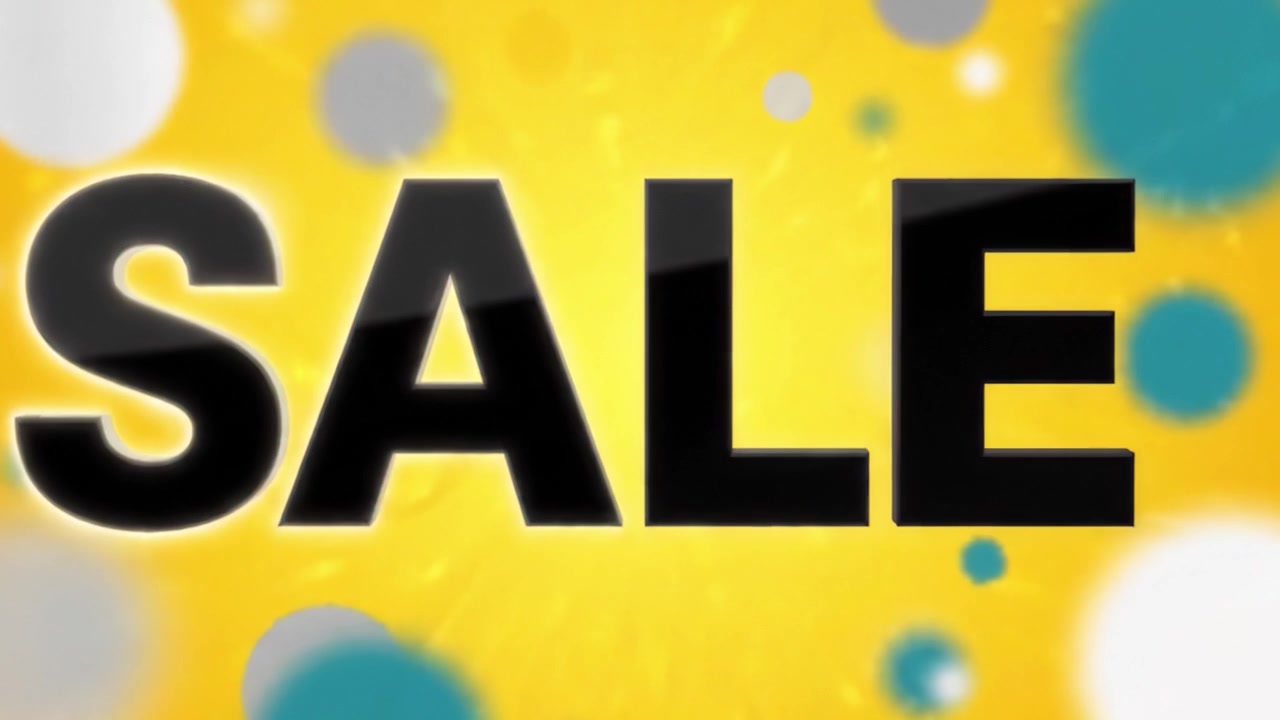Cornici video per annunci di SALDI accattivanti con sfondo giallo vivace e lettere in grassetto per attirare i clienti ed evidenziare le promozioni di sconto.