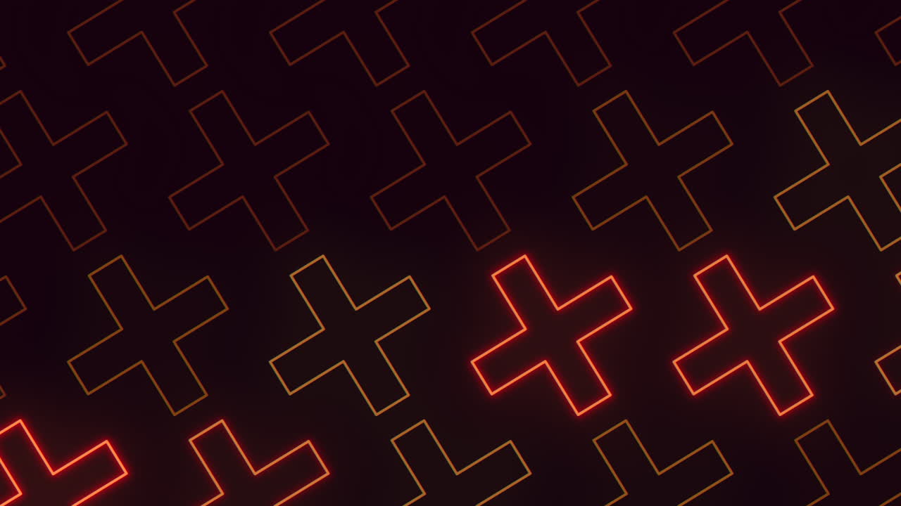 A geometric pattern featuring intersecting lines in orange and black hues, forming an intricate design. The lines intersect and intertwine to create a striking visual effect