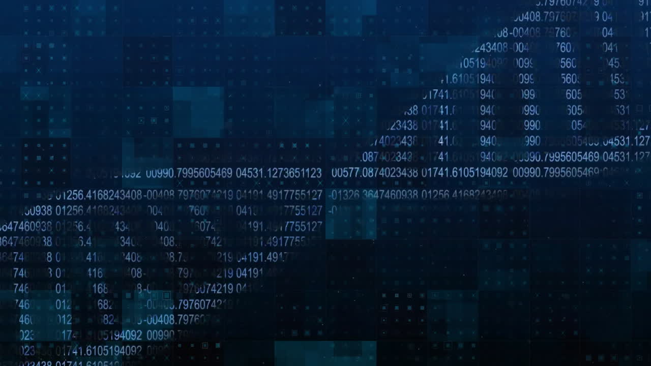 animatie van de dna-streng en gegevensverwerking op een donkere achtergrond