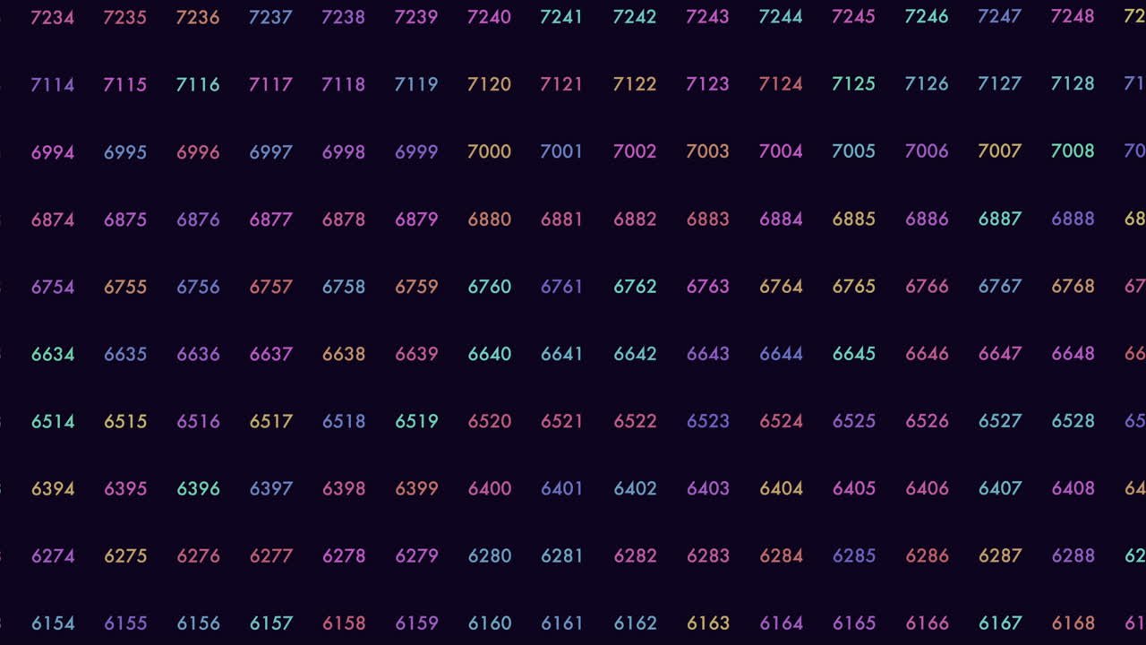 patrón de matriz con números de neón en el espacio negro