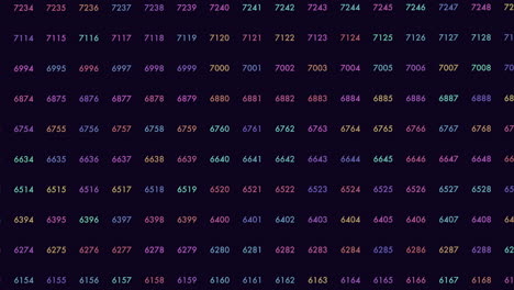 Matrix pattern with neon numbers on black space