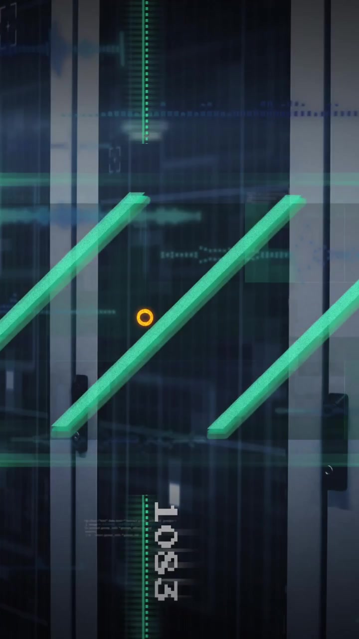 Animation of data processing and green scanner scanning against computer server room