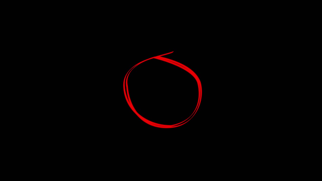 Red Circle on Black Background