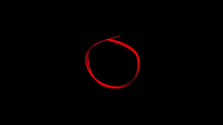 Red Circle on Black Background
