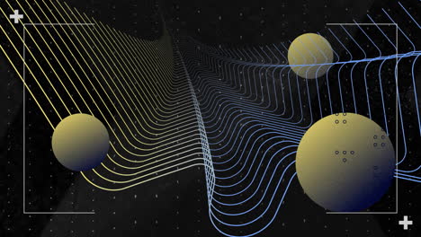 animation of yellow spheres and mesh of connections on black background