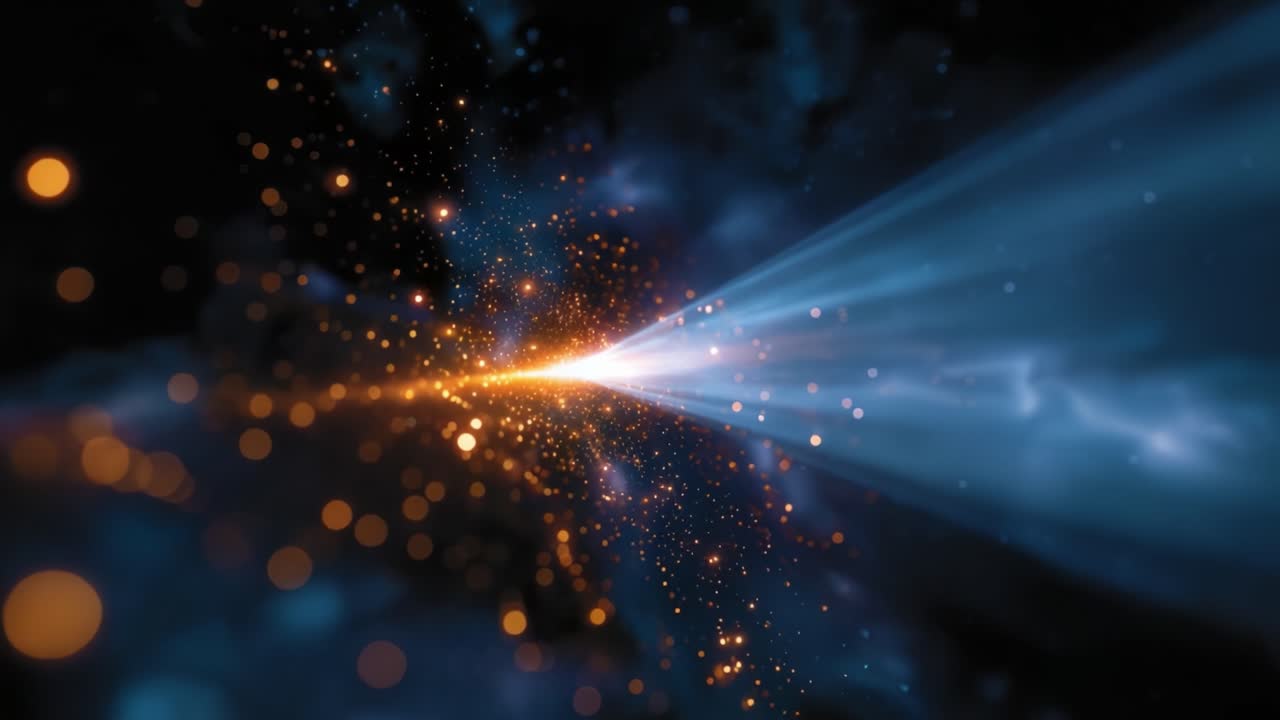 Dynamic Burst of Light and Color in a Cosmic Scene Creating a Stunning Visual Experience with Brilliant Orbs and Radiant Sparks Against a Dark Background