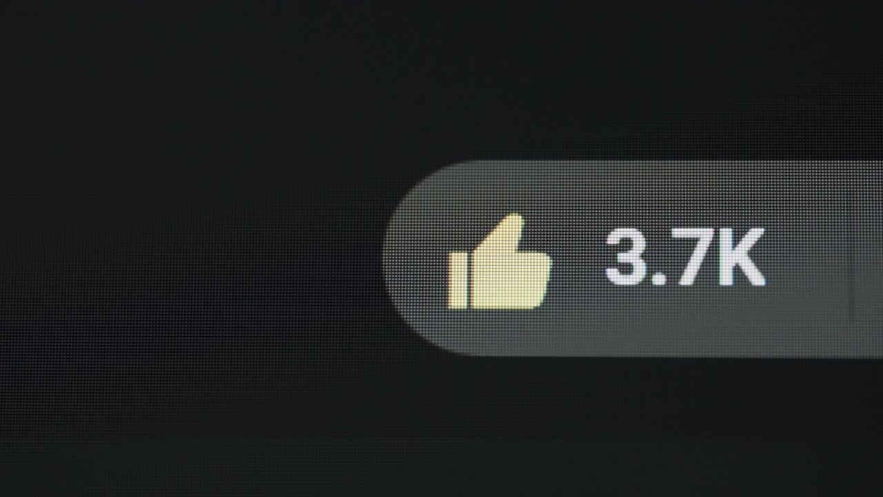 Clicking like button on black screen