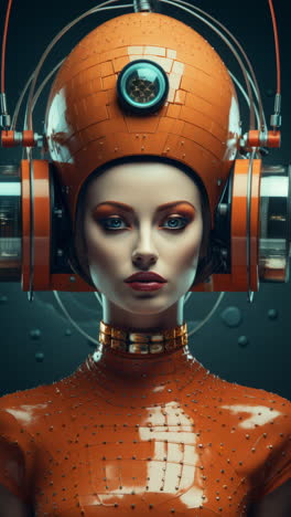 muñecas estatuas femeninas de porcelana con altavoces de audio y auriculares hechos con ai