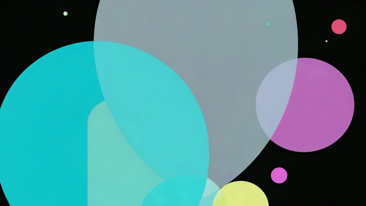 círculos abstractos de colores sobre un fondo negro